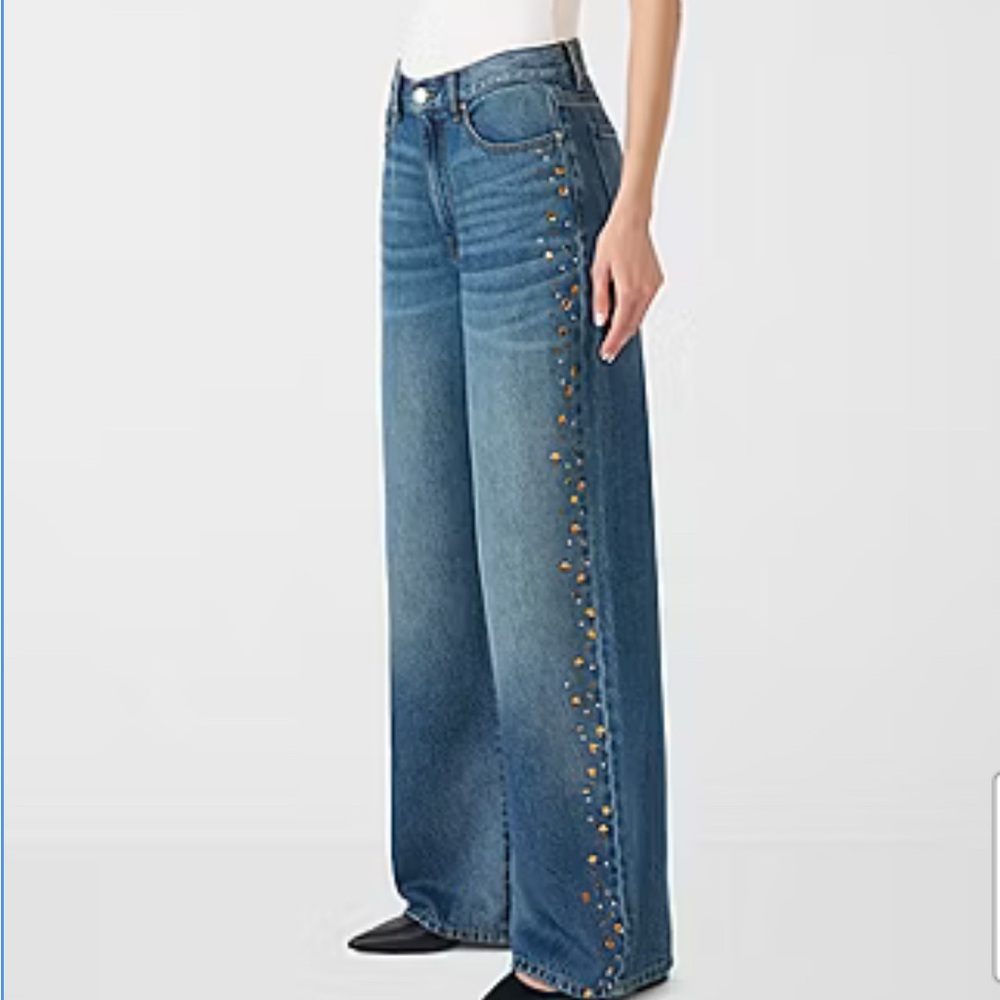 💙 Rebecca Minkoff Womens Mid Rise Wide Leg Jean